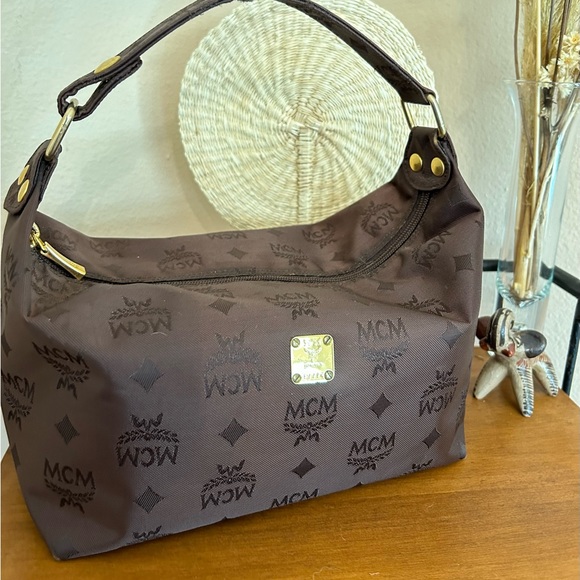 MCM Handbags - MCM Jacquard Signature Monogram Nylon Satchel